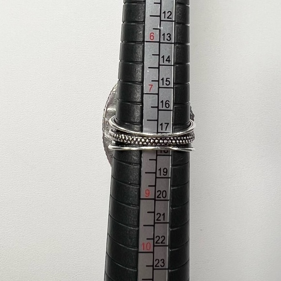 Mystic Topaz 925 Oval Vintage High Profile Ring size 8 - Picture 3 of 6